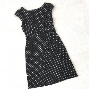 Merona Polka Dot Dress Knot Waist Black & White